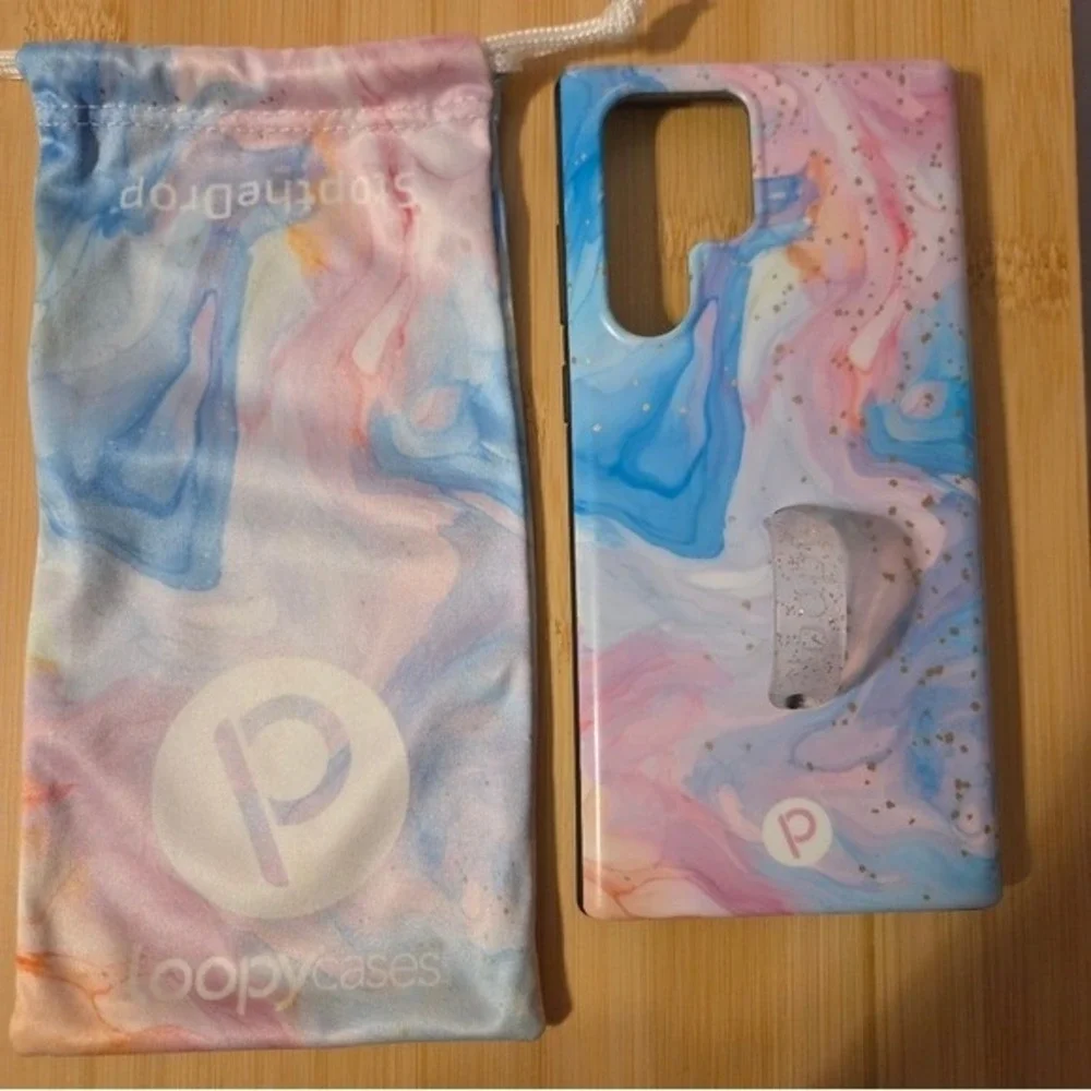 Samsung S22 Ultra Cotton Candy Swirl Loopy Case
